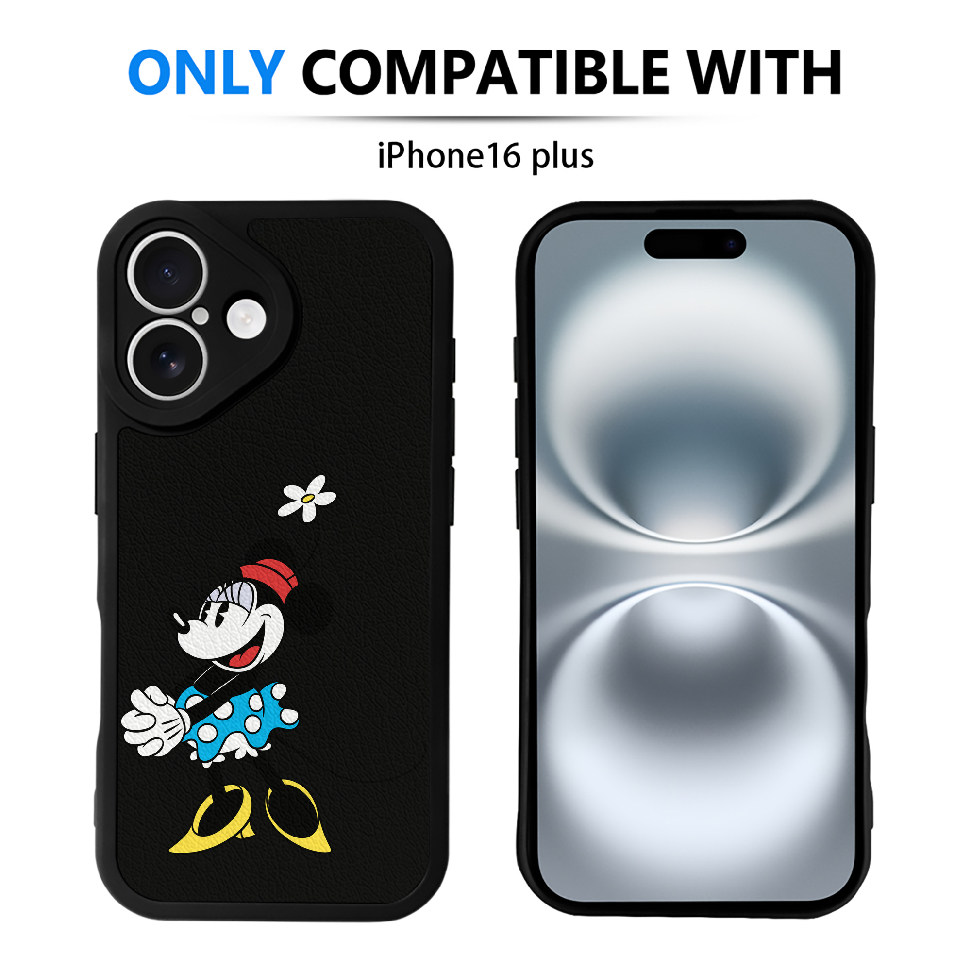 （画像用） ミッキーマウス Mickey Mouse 【iPhone 16シリーズ対応】シリコンスマホケース（レザー調） 材質：シリコン